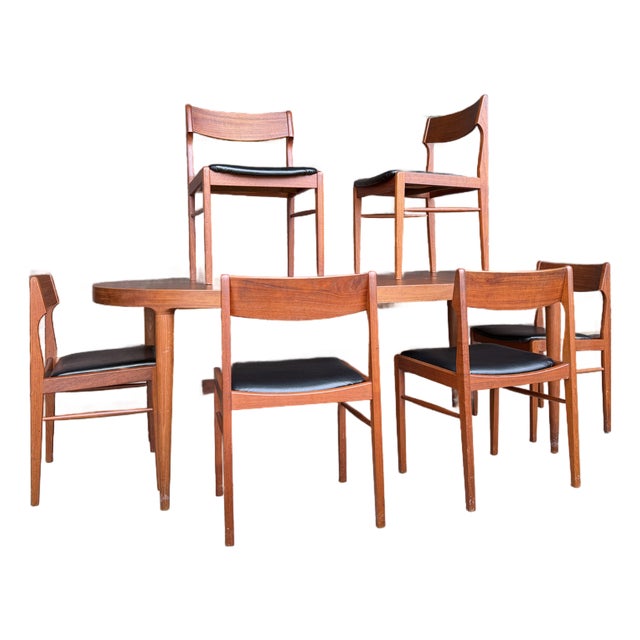Skovmand & Andersen for Moreddi Danish Expanding Dining Table With Four Leaves 6 Chairs For Sale