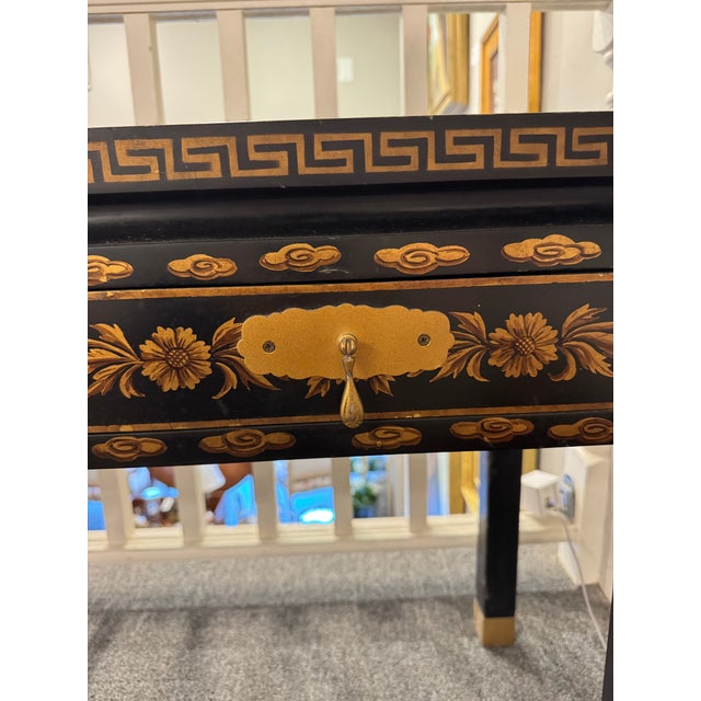 Mid-Century Modern Mid 20th Century Trouvailles Hand Painted Dragon Motif Low Alter Table For Sale - Image 3 of 12