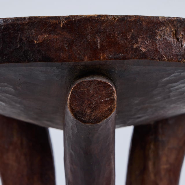 Brown Trio of Vintage African Stools (Ethiopian) For Sale - Image 8 of 17