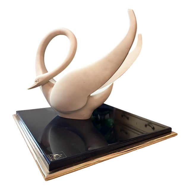 Vintage Sculptural Table with Swan Base from Maison Jansen, 1970 Original Signed Piece j.b.m. Stamp and Jofral Hardware Impeccable by Maison Jansen For Sale