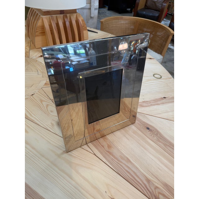 1970s Liwan Polished Metal Picture Frame For Sale - Image 5 of 6