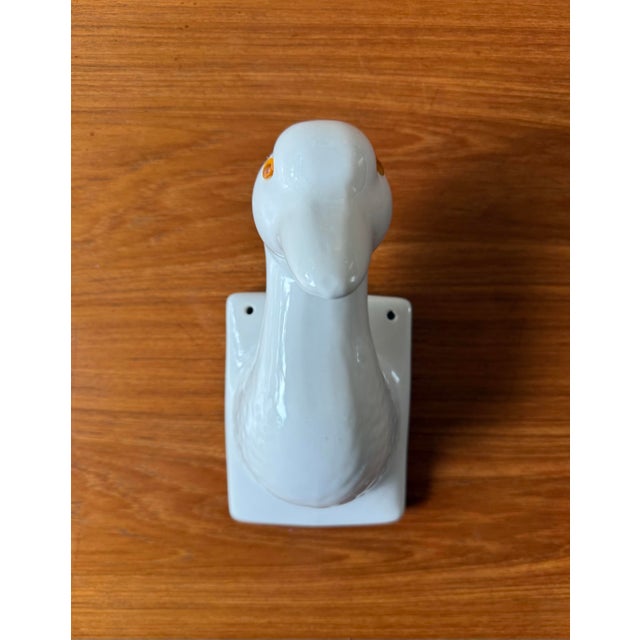 Ceramic Mid Century Ceramic Goose Head Wall Mounted Hook or Decor For Sale - Image 7 of 8