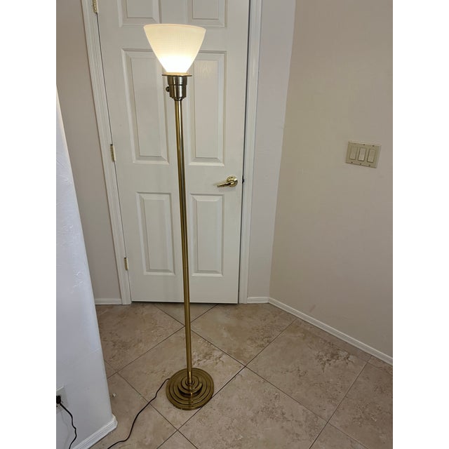 Vintage Brass Stiffel Torchiere Floor Lamp For Sale In Phoenix - Image 6 of 12