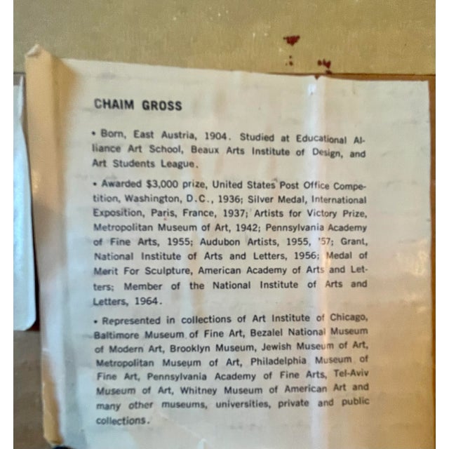 Mid 20th Century "Acrobats" Expressionist Figurative Limited Edition Lithograph by Chaim Gross, Framed For Sale - Image 11 of 13