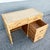Boho Chic Wicker Inlaid Glass Top Writing Desk For Sale - Image 4 of 12