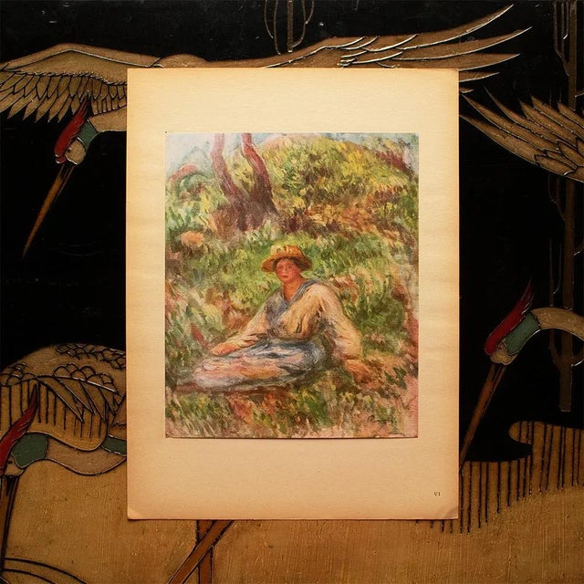 1940s 1944 "The Woman in the Grass" Vintage Parisian Offset Lithograph After Auguste Renoir For Sale - Image 5 of 8