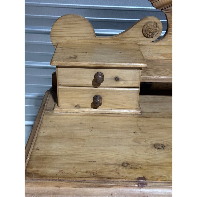 Wood Antique Pine Sideboard With Drawers and Cupboard From England For Sale - Image 7 of 18