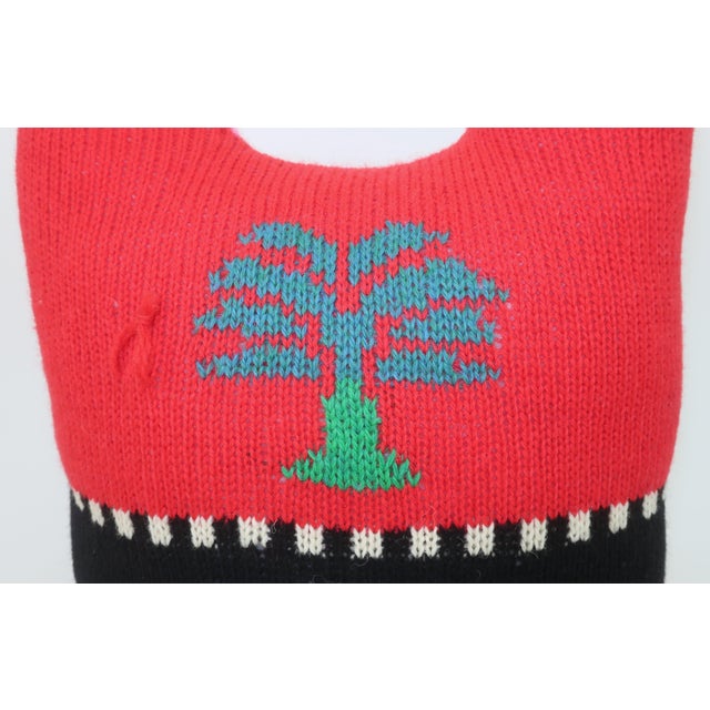 Red Wool Postmodern Cat Pillow, 1980's For Sale - Image 8 of 12