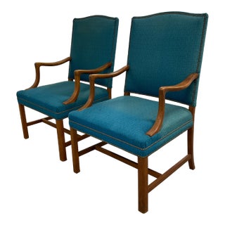 Pair of 1950s Danish Modern Teak Armchairs - Style of Ole Wanscher For Sale