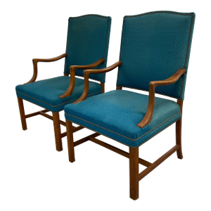 Pair of 1950s Danish Modern Teak Armchairs - Style of Ole Wanscher