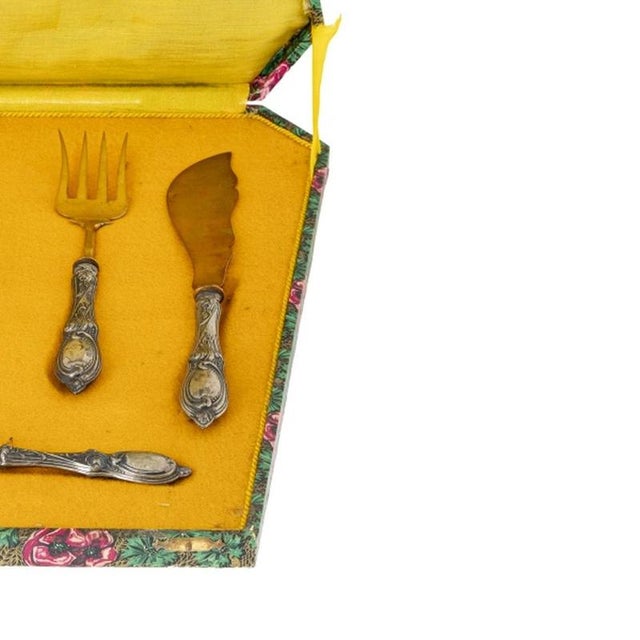 Silver Serving Cutlery Set, 19th Century, Set of 5 For Sale - Image 5 of 6