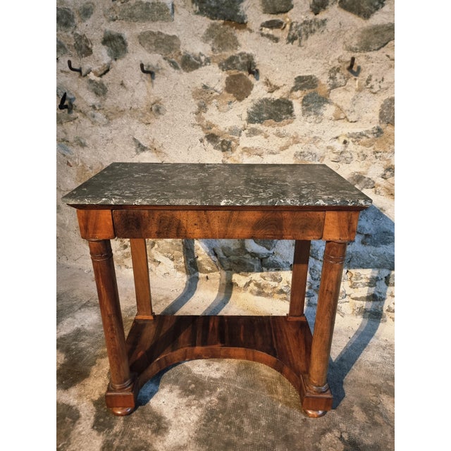 Antique French Console Table with Anthracite Marble Top, 1850 For Sale - Image 6 of 18