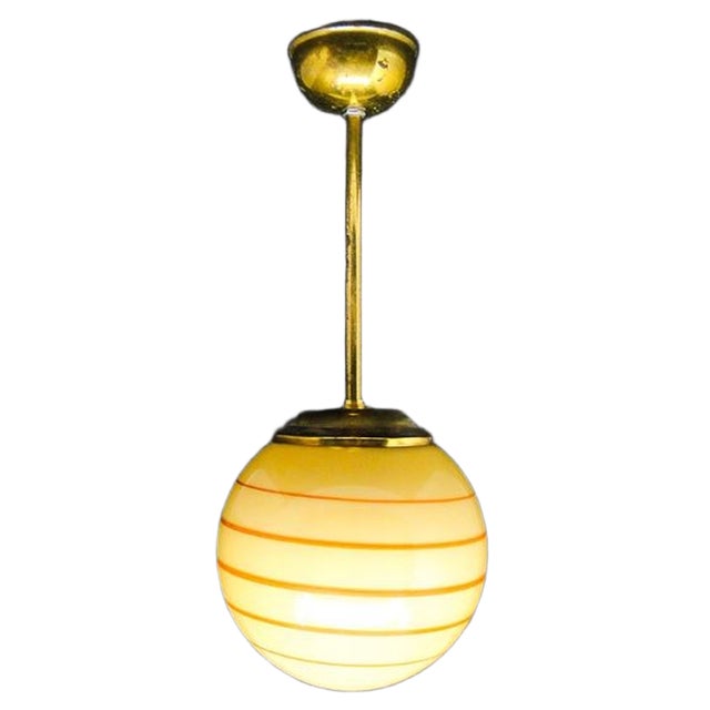 Metal Art Deco Style Pending Lamp, Germany, 1950s For Sale - Image 7 of 7