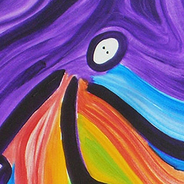 Horseman – Abstract Figurative Composition in Acrylics on Canvas – 30 X 30 In For Sale In Chicago - Image 6 of 7