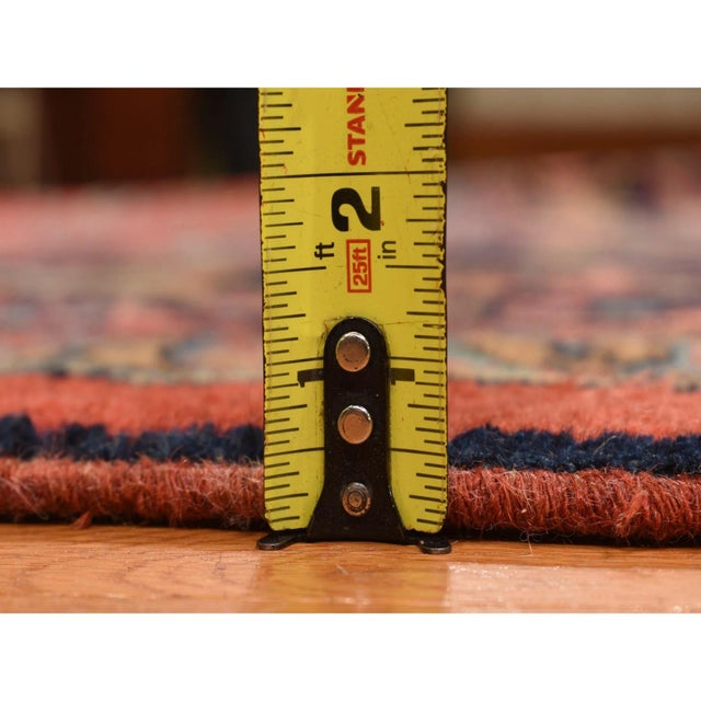 Prismatic Red, Antique Persian Bijar with All Over Flower Design, Wool Weft, XL Long and Narrow, Good Condition, Thick and...