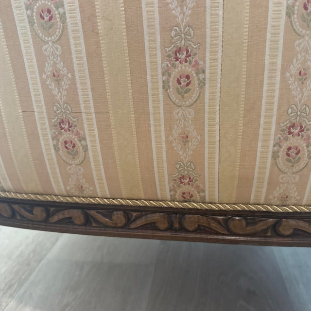 Louis XVI Style Antique French Berger-en- Cabriolet Settee For Sale - Image 4 of 6