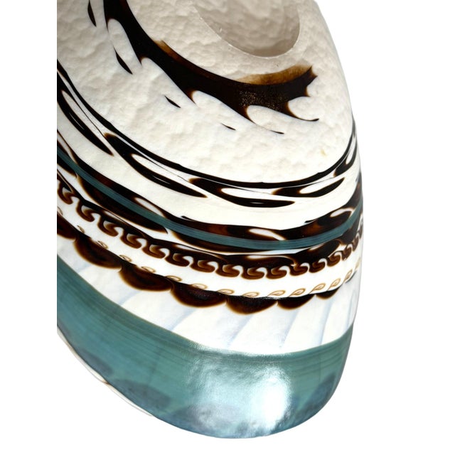 Fornace Ferro Murano Style Art Glass Bowl in the Shape of a Sea Shell For Sale - Image 18 of 18