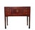 This vintage console table features a central two-door cabinet for storage, surrounded by three stacked drawers on each...