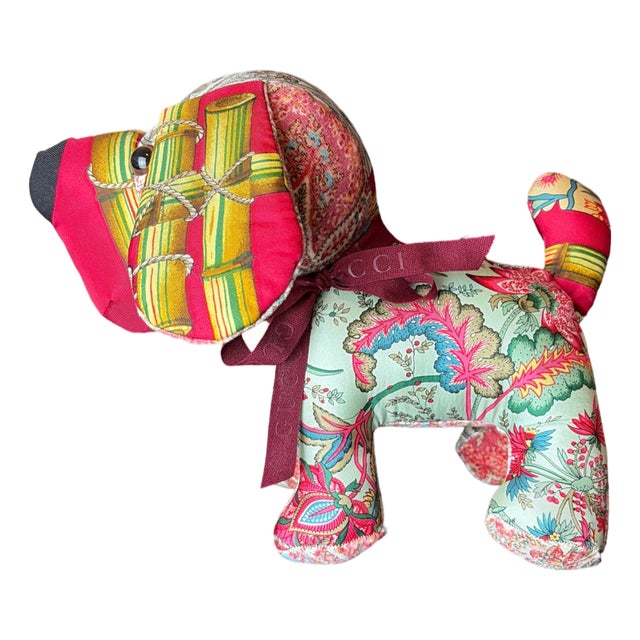 Gucci Floral Bamboo Vintage Silk Scarf Loyal Puppy For Sale