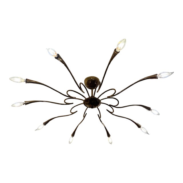 Vintage European Sputnik Flush Mount Chandelier For Sale