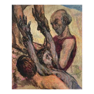 1962 Vintage Expressionist Stations of the Cross by Ej Hartmann, Signed (Oil on Canvas Board)