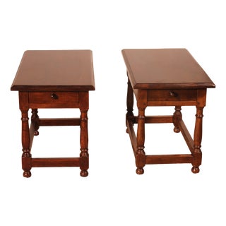 Spanish Bedside Tables in Walnut, 1950s, Set of 2 For Sale