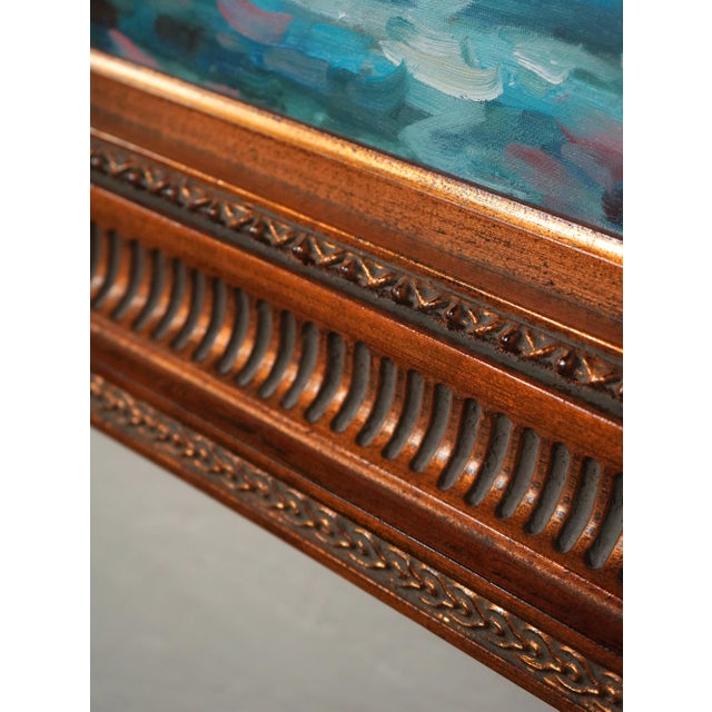 Traditional Vicentini Artist Signed Venice Canal Framed Oil Painting on Canvas For Sale - Image 3 of 11