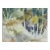 Late 20th Century Misty Forest Landscape Watercolor Painting For Sale