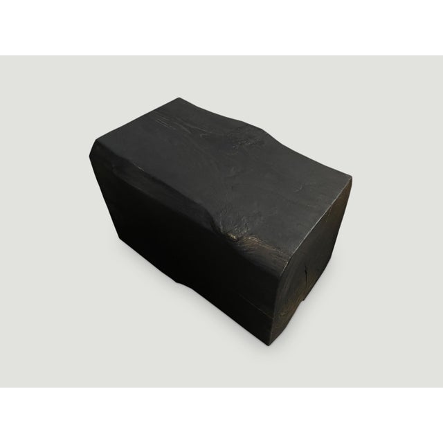 Andrianna Shamaris Charred Teak Wood Log Bench or Coffee Table For Sale - Image 10 of 18