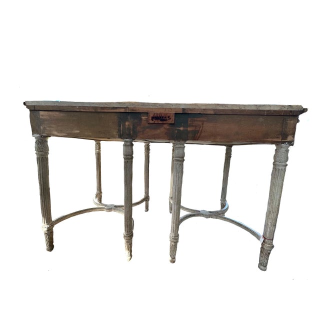 19th Century Marble Top Painted Console For Sale - Image 9 of 11