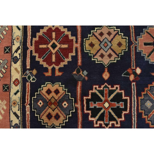 Heriz Rug 5’11” X 8’11” Blue Wool Vintage Tribal Hand-Knotted Oriental Carpet For Sale - Image 10 of 14
