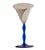 The blue stemmed glass is a Secessionist Bamboo drinking glass designed by Josef Hoffman and made for the Weiner...