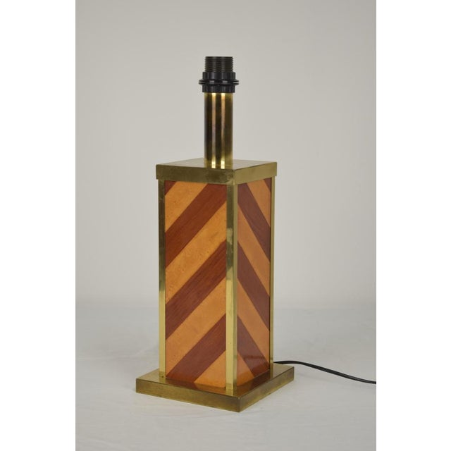 Table Lamp in Wood and Brass, Italy, 1970s For Sale - Image 10 of 14