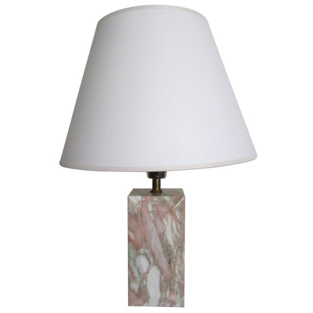 Modern Pink and White Solid Marble Desk or Table Lamp For Sale - Image 11 of 11
