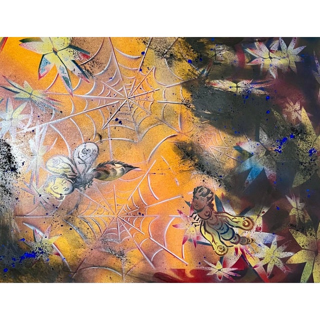 Mason Rader, Contemporary Surrealist Spray Paint Painting Mixed Media, The Trap, Mason Rader, 1995 For Sale