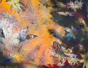Mason Rader, Contemporary Surrealist Spray Paint Painting Mixed Media, The Trap, Mason Rader, 1995