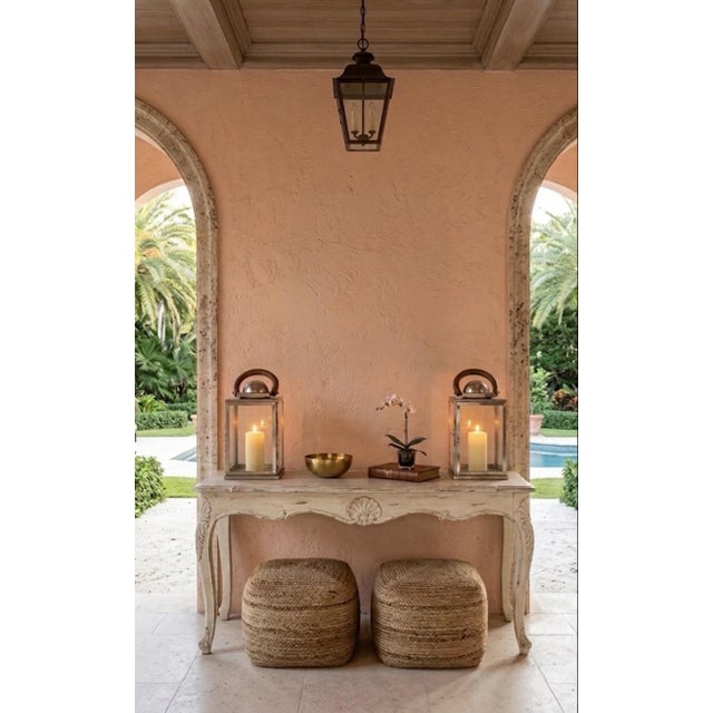 Traiditional Artisan Nickel-Finish Glass Lanterns With Driftwood Handles - a Pair For Sale In West Palm - Image 6 of 12