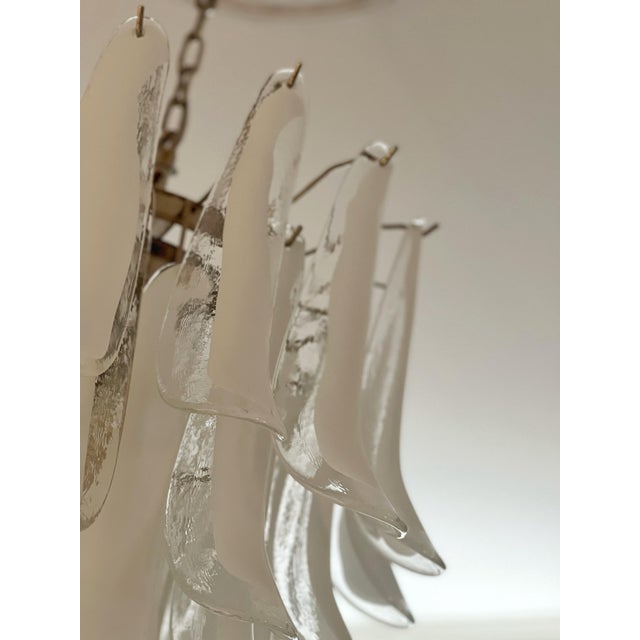 Bold Eclectic White Murano Chandeliers, Set of 2 For Sale - Image 5 of 10