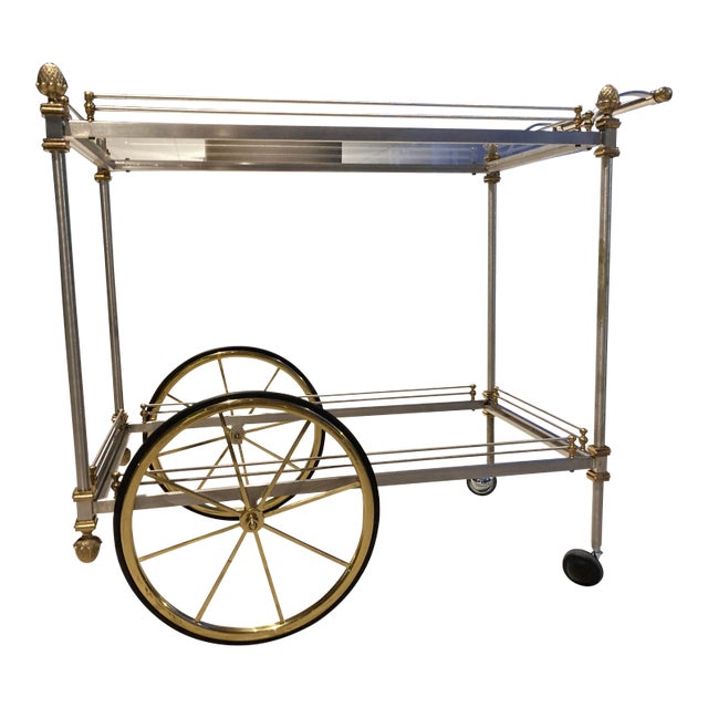 French Bar Cart Manner of Jansen in Maison Baguès For Sale