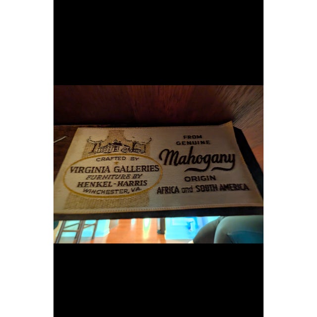 1980s Henkel Harris Mahogany Dining Room Table, Pedestal Legs For Sale In Charlotte - Image 6 of 7