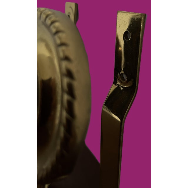 1940s French Art Deco Brass Curtain Holdbacks, 1940s, Set of 2 For Sale - Image 5 of 9