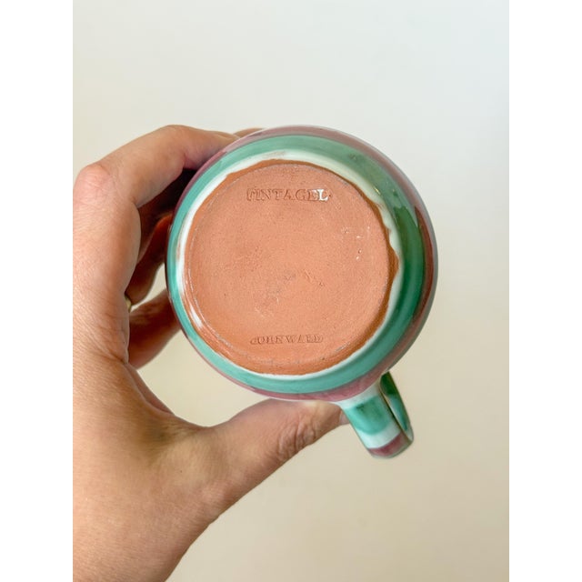 Vintage Cornish Tintagel Pottery Creamer Pitcher, Dragon Eye Pattern For Sale - Image 4 of 6