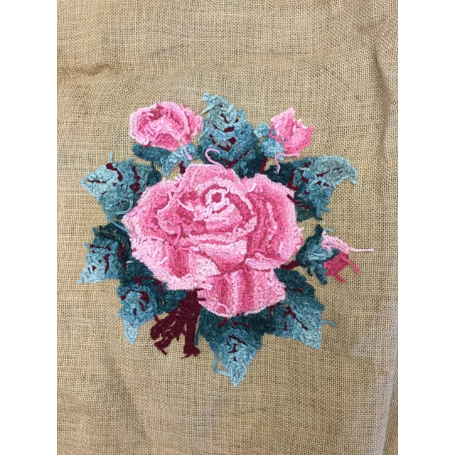 Camel 1980s Vintage Punch Needle Embroidery Pillow Covers - A Pair For Sale - Image 8 of 9