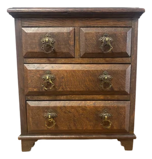 19th Century English Oak Salesman's Sample Chest of Drawers