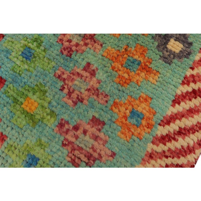 Textile Eclectic Balochi Blue/Red Wool Rug - 3'4''x5'1'' For Sale - Image 7 of 11