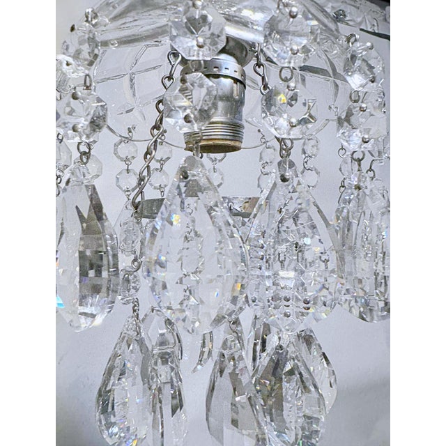 Vintage Layered Chandelier With Cut Glass Dish For Sale - Image 4 of 7