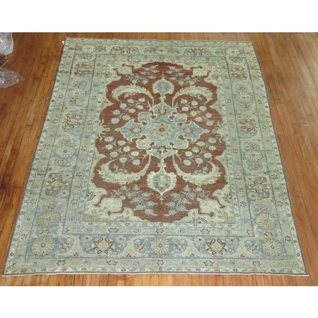 Late 20th Century Fancy Burgundy Persian Tabriz Rug For Sale In New York - Image 6 of 6