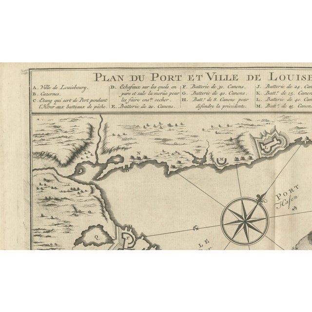 Paper Plan of Louisbourg Harbor and Fortress, Cape Breton Island, 1756 For Sale - Image 7 of 10