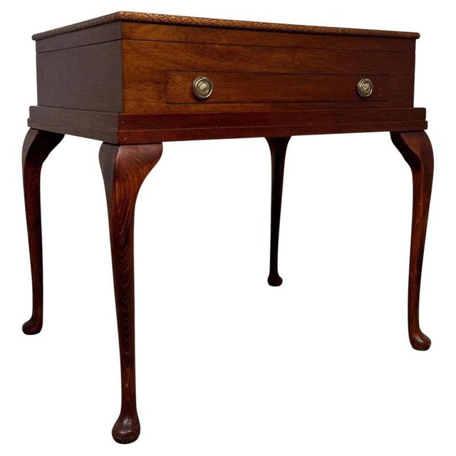 Wood Early 20th Century Antique English Mahogany Box on Stand For Sale - Image 7 of 14