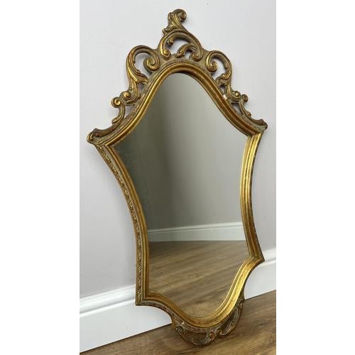 Gold Vintage French Style Ornate Wall Mirror For Sale - Image 8 of 10